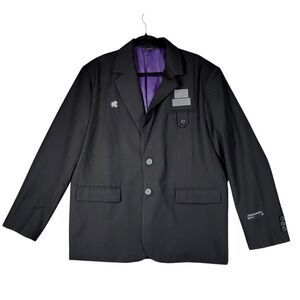 RIC RickyIsClown Blazer‎ Jacket sz 44 Mens 175/92A Black Purple Lined Streetwear